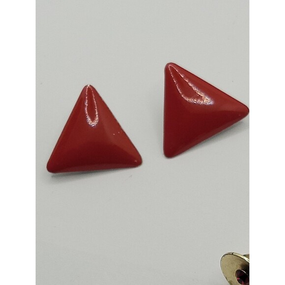 Red Lot of Red Clip on Earrings Vintage - Picture 4 of 7